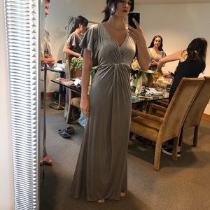 Revelry Sage Velvet Bridesmaid Dress